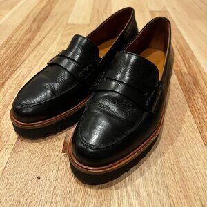 Paul Green Black Leather Natasha Loafers - 6